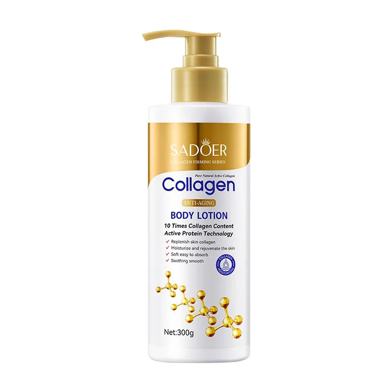 Lotion pour le corps au collagène pour raffermissant et hydratation – Hydratant intense Anti-âge pour peau sèche, affaissée, nourrissante, 300 g/pièce