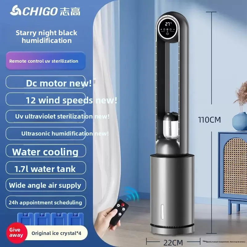 Ventilateur tour sans pales Chigo 220V, refroidisseur d'air silencieux à circulation d'air, ventilateur sur pied pour la maison