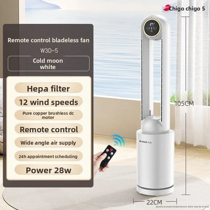 Ventilateur tour sans pales Chigo 220V, refroidisseur d'air silencieux à circulation d'air, ventilateur sur pied pour la maison