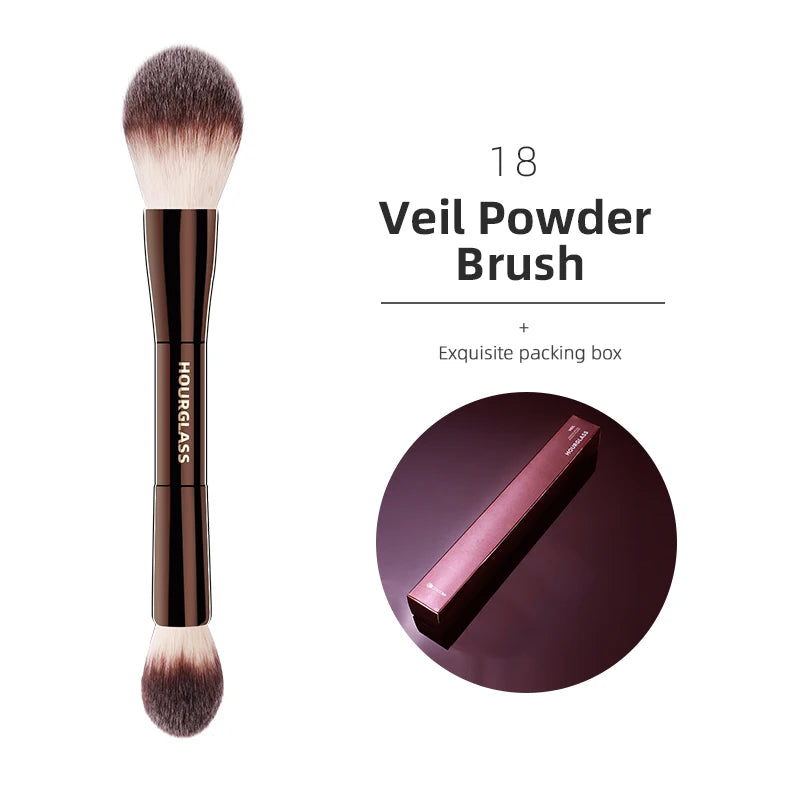 Hourglass-Pinceaux de maquillage, poudre, fond de teint, correcteur, fard à joues, bronzant, ombre à barrage, eye-blogueur, pinceau sculptant