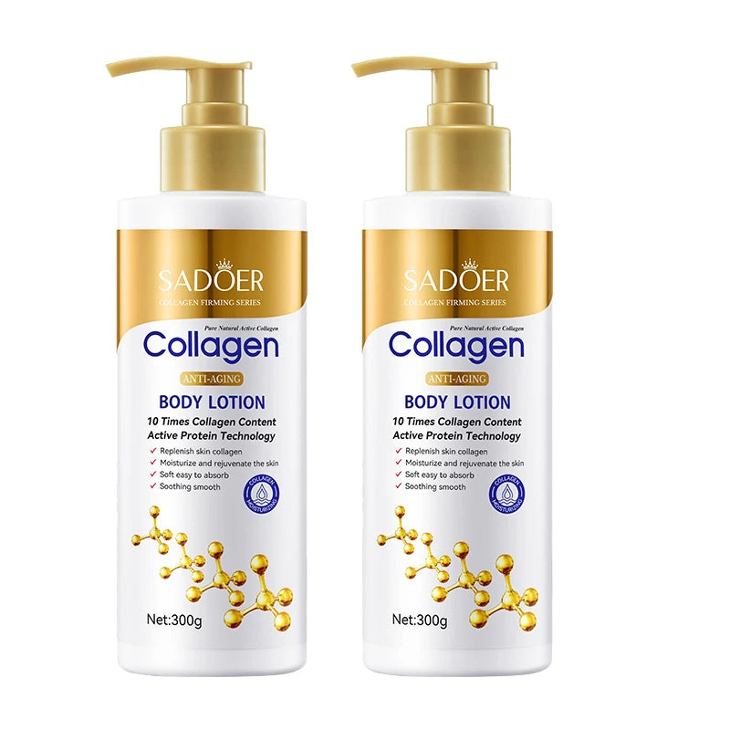 Lotion pour le corps au collagène pour raffermissant et hydratation – Hydratant intense Anti-âge pour peau sèche, affaissée, nourrissante, 300 g/pièce