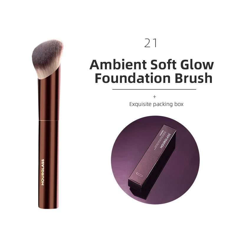 Hourglass-Pinceaux de maquillage, poudre, fond de teint, correcteur, fard à joues, bronzant, ombre à barrage, eye-blogueur, pinceau sculptant
