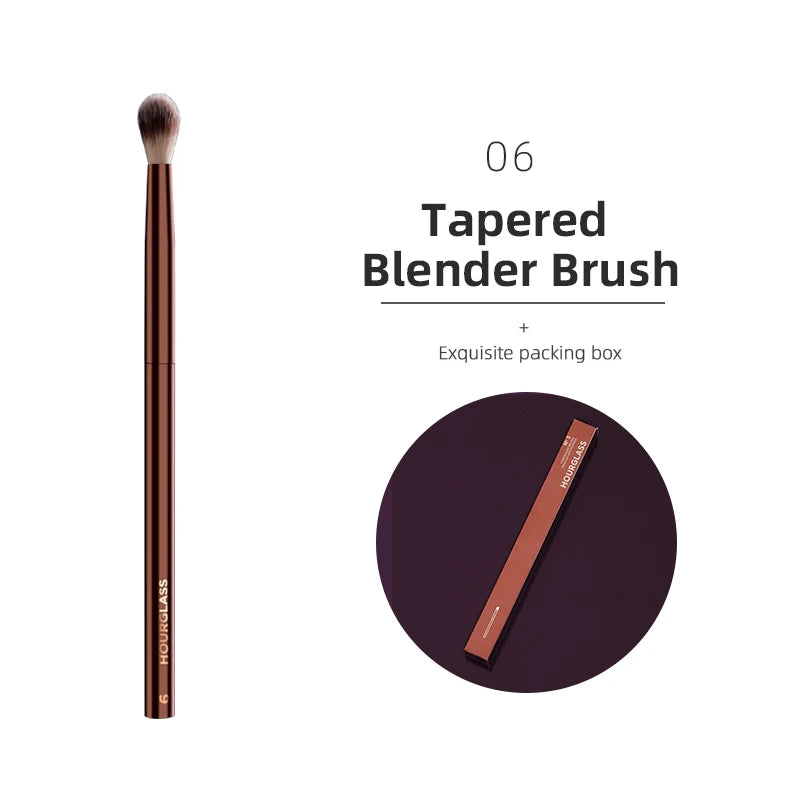 Hourglass-Pinceaux de maquillage, poudre, fond de teint, correcteur, fard à joues, bronzant, ombre à barrage, eye-blogueur, pinceau sculptant