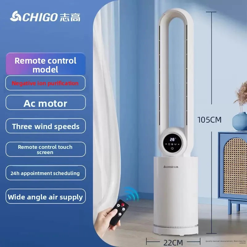Ventilateur tour sans pales Chigo 220V, refroidisseur d'air silencieux à circulation d'air, ventilateur sur pied pour la maison