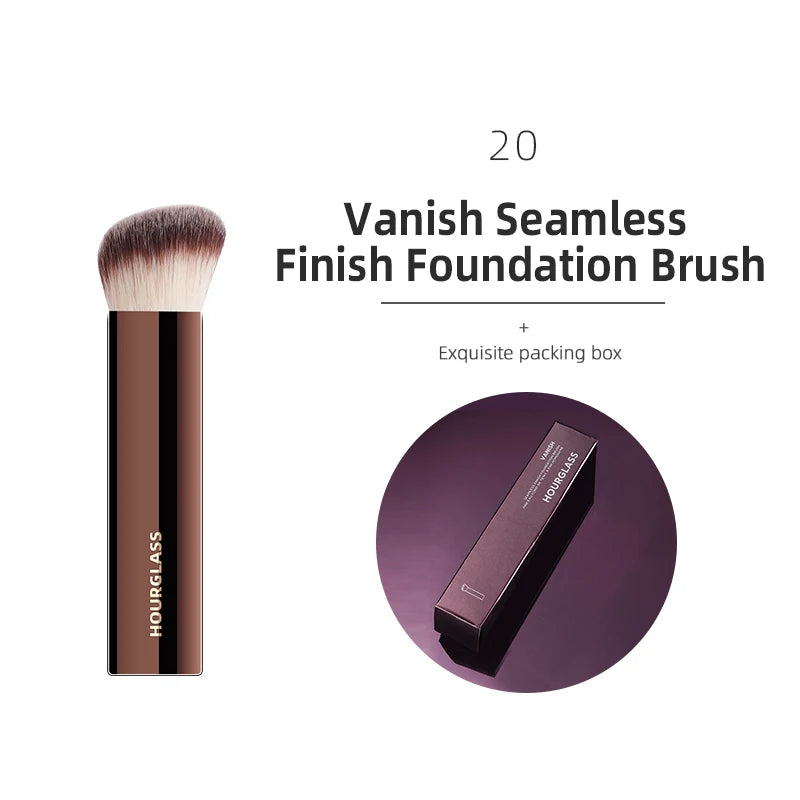Hourglass-Pinceaux de maquillage, poudre, fond de teint, correcteur, fard à joues, bronzant, ombre à barrage, eye-blogueur, pinceau sculptant