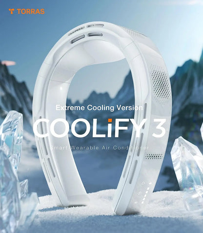 COOLIFY-Climatiseur portable à 3 manches, ventilateur de cou, refroidissement complet du corps, contrôle de la température AI, refroidisseur portable, blanc