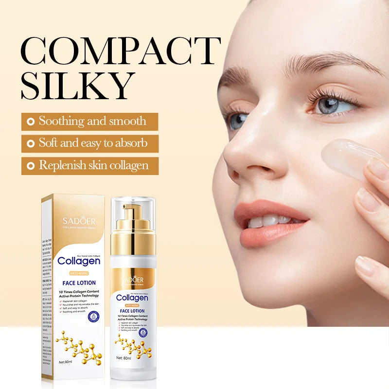 SADOER collagène sérum pour le visage Lotion hydratante émulsion pour le visage contrôle de l'huile réapprovisionnement en eau Essence pour le visage rafraîchissante