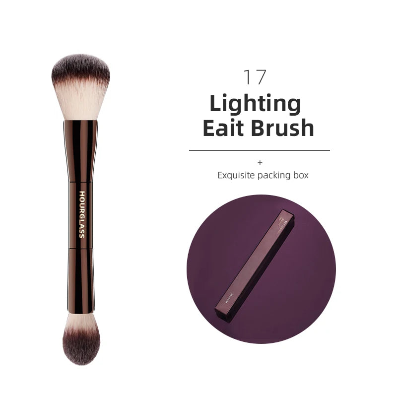 Hourglass-Pinceaux de maquillage, poudre, fond de teint, correcteur, fard à joues, bronzant, ombre à barrage, eye-blogueur, pinceau sculptant