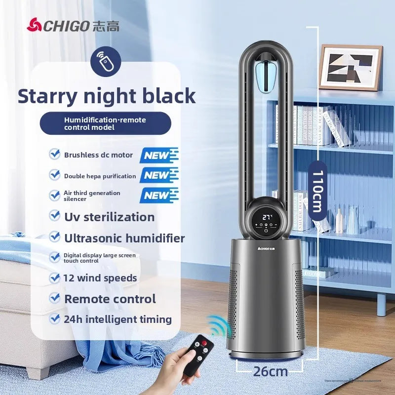 Ventilateur tour sans pales Chigo 220V, refroidisseur d'air silencieux à circulation d'air, ventilateur sur pied pour la maison