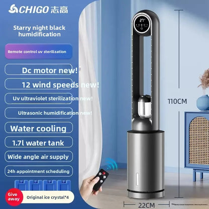 Ventilateur tour sans pales Chigo 220V, refroidisseur d'air silencieux à circulation d'air, ventilateur sur pied pour la maison