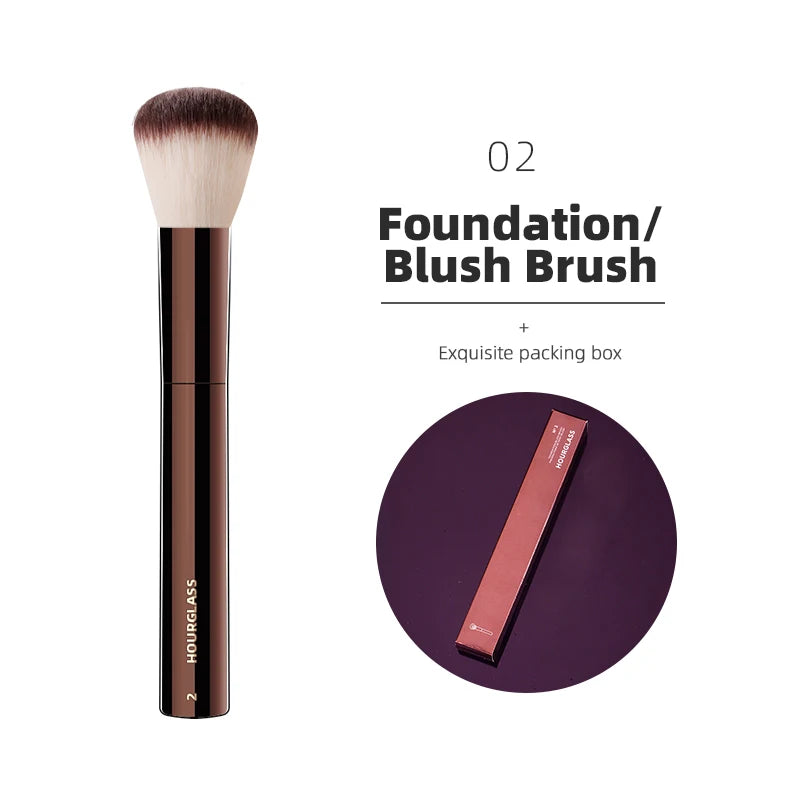 Hourglass-Pinceaux de maquillage, poudre, fond de teint, correcteur, fard à joues, bronzant, ombre à barrage, eye-blogueur, pinceau sculptant