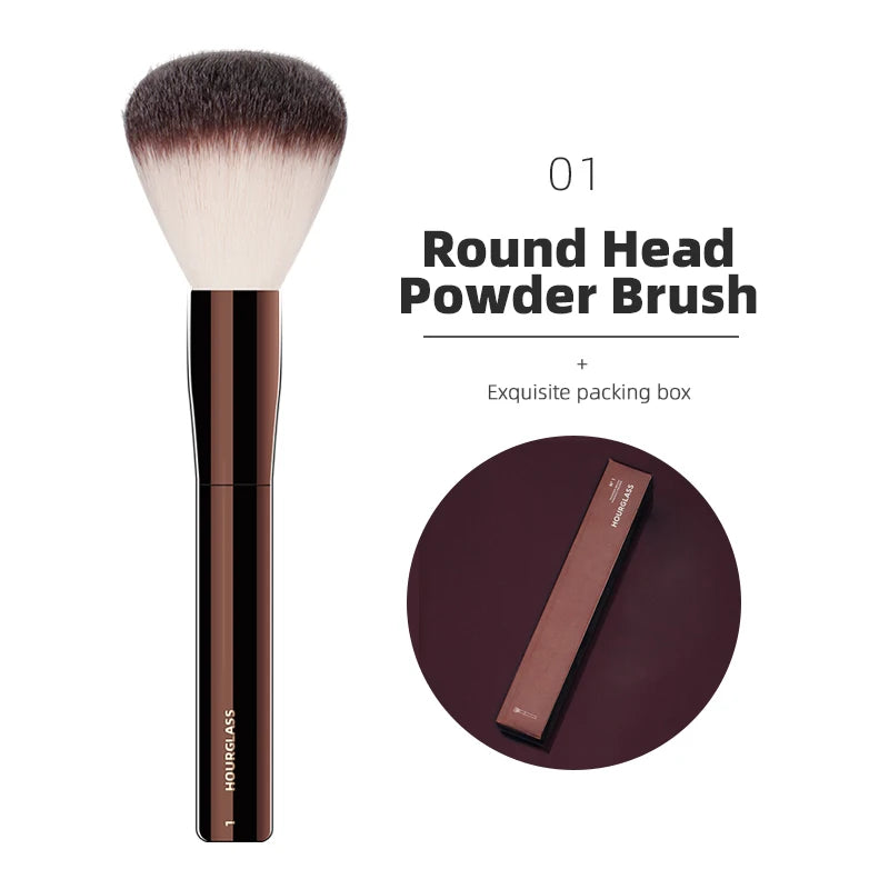 Hourglass-Pinceaux de maquillage, poudre, fond de teint, correcteur, fard à joues, bronzant, ombre à barrage, eye-blogueur, pinceau sculptant