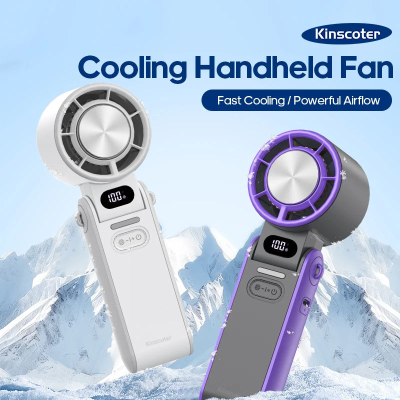 KINSCOTER ventilateur portatif pliable extérieur Mini refroidissement Rechargeable 3600 mAh 100 niveaux contrôle gratuit ventilateur Turbo haute vitesse
