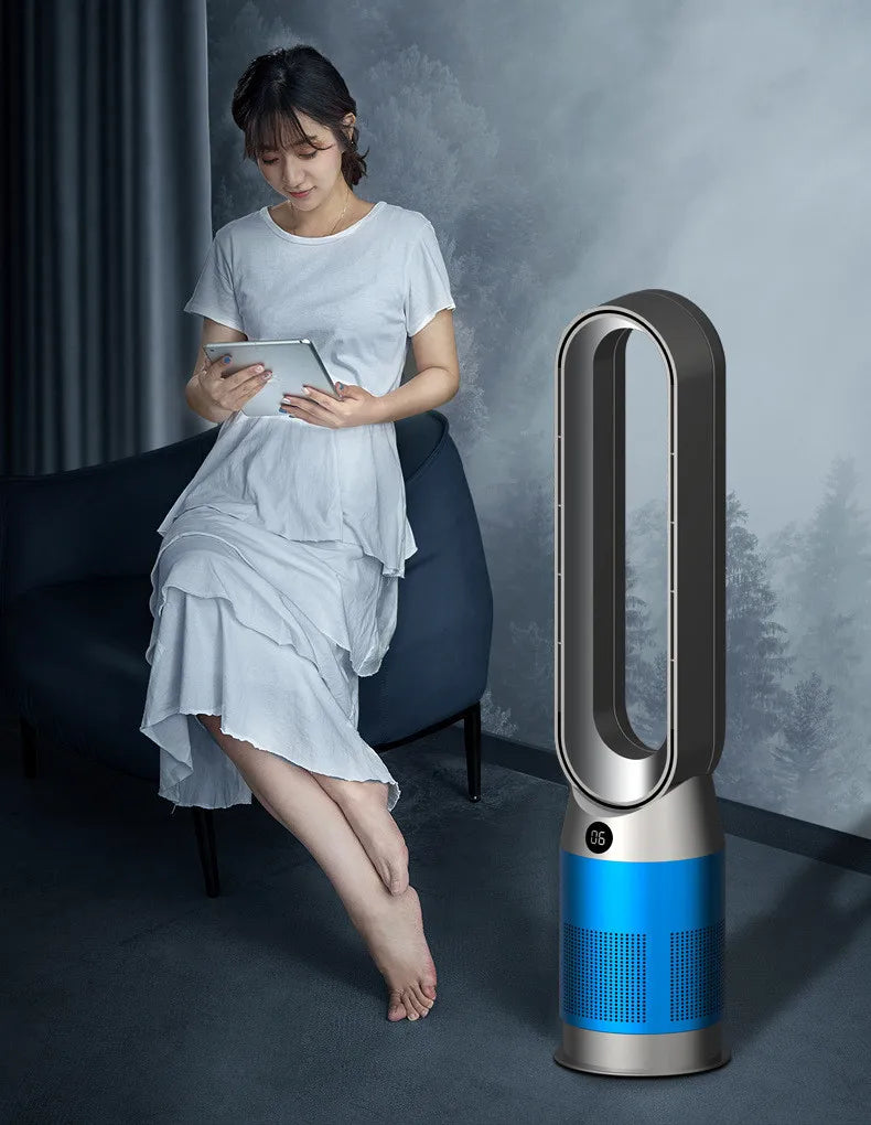 Ventilateur sans pales 42 pouces 220V, double fonction (refroidissement et chauffage), chauffage silencieux pour la maison, circulation rapide de l'air et purification, tour