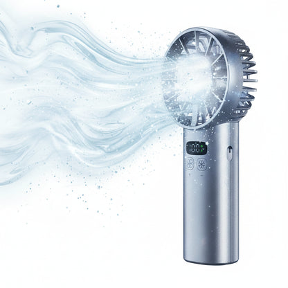 ventilateur portable gris , ventilateur bluetooth , ventilateur air frais 